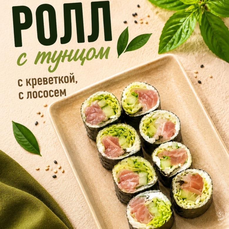 Зеленый маки ролл